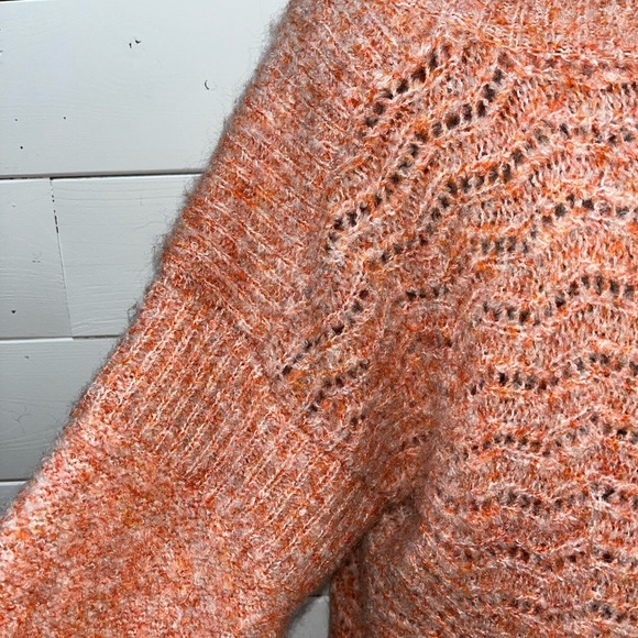 ❣️TRACY REESE Anthropologie - Orange Textured Turtleneck Sweater - Size S - Picture 6 of 9